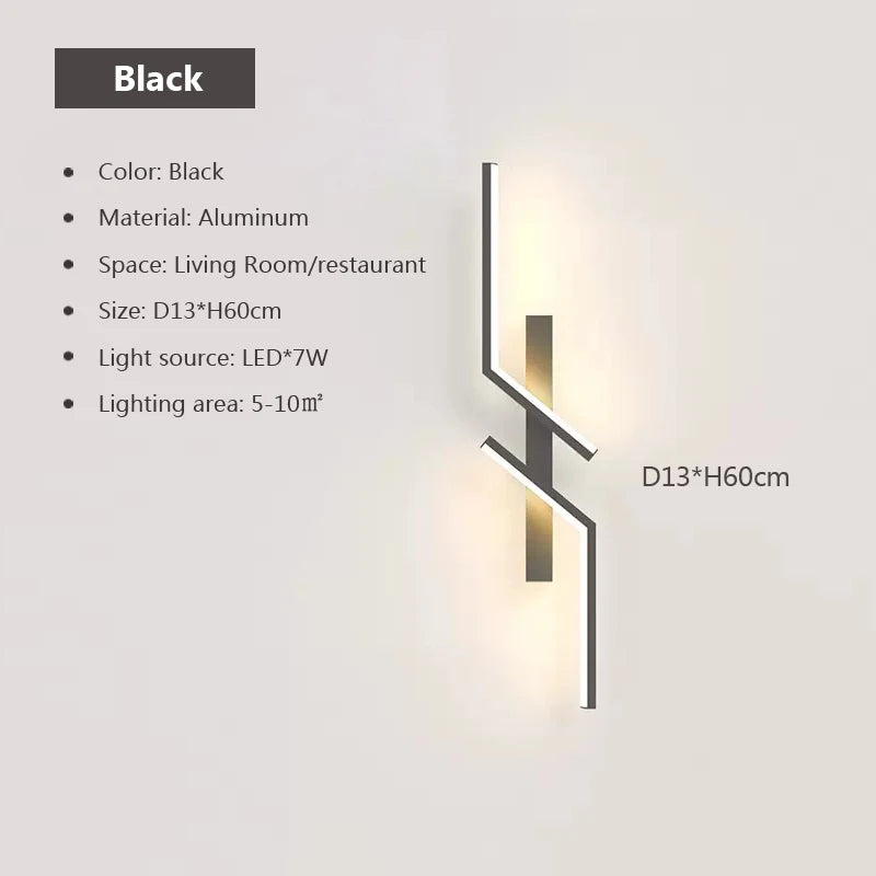 Modern LED Wall Lamp Long Bar Light Home Decor Living Room Bedroom Minimalist Wall Scone Bedside Background Interior Lighting