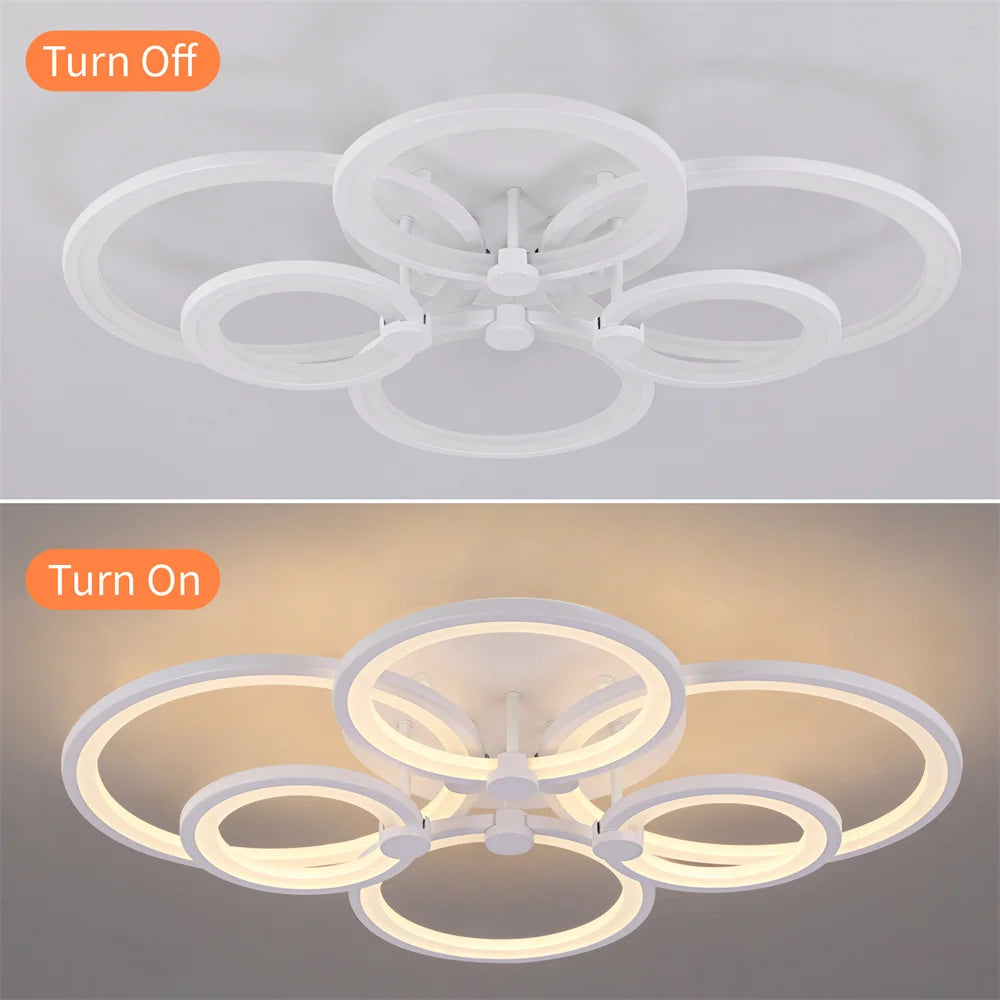 Led Ceiling Light Modern Home Decor Lighting Flush Mounted Lustre White Acrylic Chandelier Fixture Bedroom Dining Living Room
