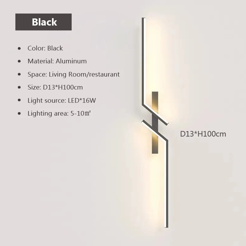 Modern LED Wall Lamp Long Bar Light Home Decor Living Room Bedroom Minimalist Wall Scone Bedside Background Interior Lighting