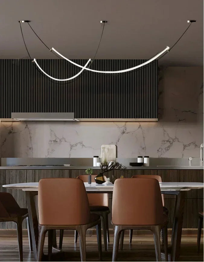Nordic Modern Home Decoration Hanging Chandelier Lustre Minimalist Line Design Led Lights Living Dining Hotel Salon Chandeliers