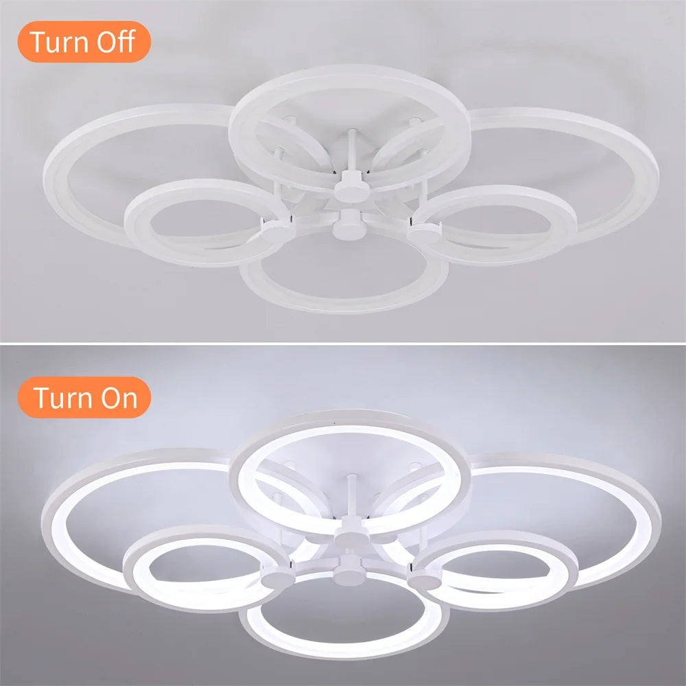 Led Ceiling Light Modern Home Decor Lighting Flush Mounted Lustre White Acrylic Chandelier Fixture Bedroom Dining Living Room