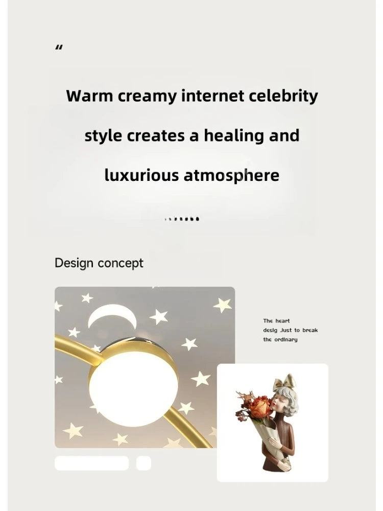 Modern LED Chandelier Light Luxury Starry Sky Home Decor Living Children's Room Bedroom Lamp Indoor Lighting Kids’ Pendant Light