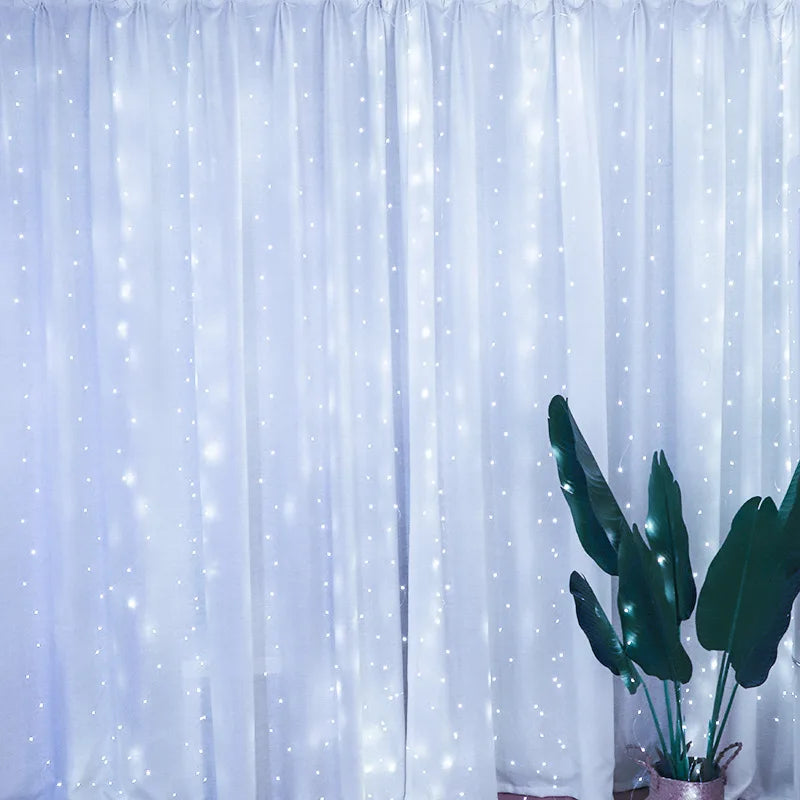 3/4/6m Curtain LED String Lights Garland USB Festoon Remote Control Fairy Garland Lights Christmas Decoration for Bedroom Home
