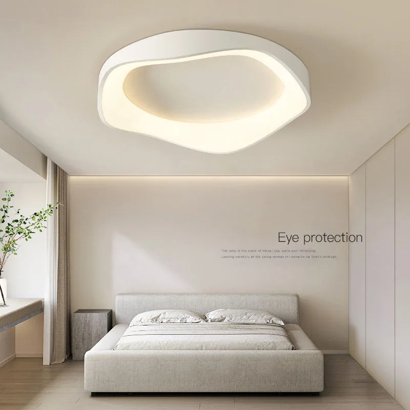 Minimalist Modern Cream Style LED Ceiling Lights - Black White Grey Flower Shaped Lights Living Room Bedroom Dining Room