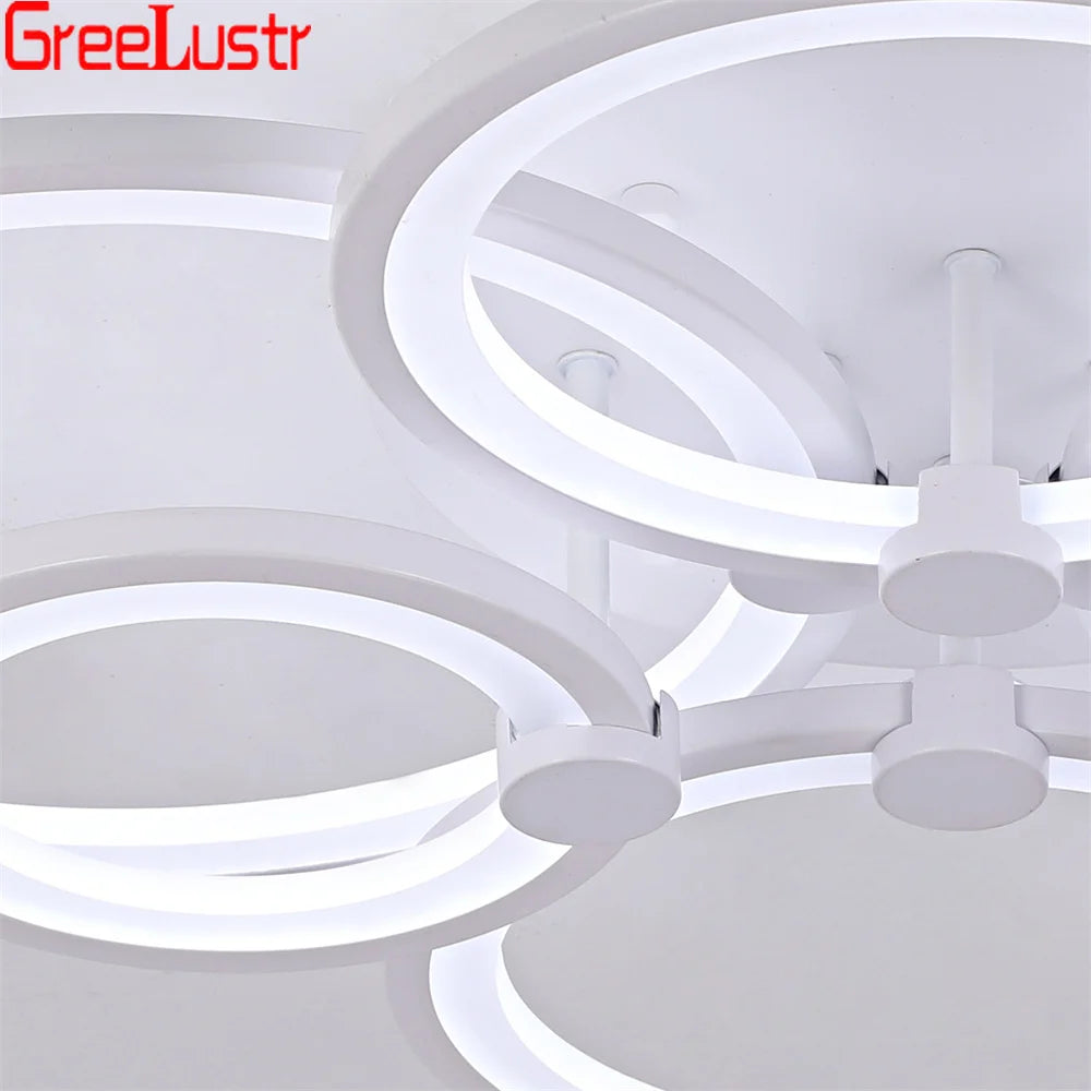 Led Ceiling Light Modern Home Decor Lighting Flush Mounted Lustre White Acrylic Chandelier Fixture Bedroom Dining Living Room