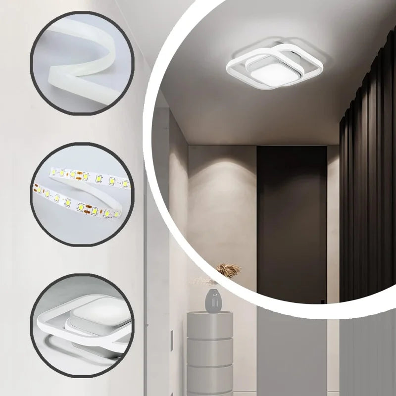 Modern LED Ceiling Light Minimalist Line Ceiling Lamp for Corridor Entryway Staircase Aisle Indoor Decor Corner Lighting Fixture