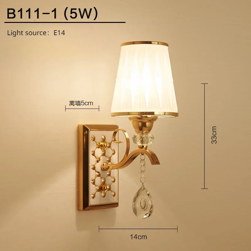 New Modern  Minimalist LED  Wall Lamp Bedroom Night Light Living Room Background Wall Crystal Bedside Lamp