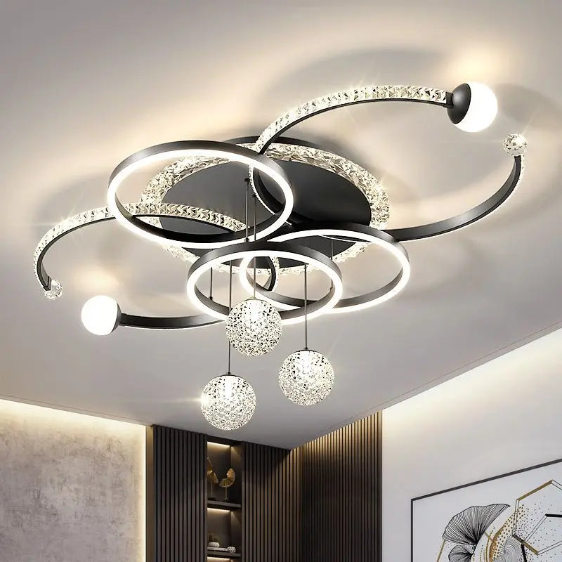 Minimalist LED ceiling lamp personalized creative ring ring living room lamp gold atmosphere bedroom study lamps and lanterns