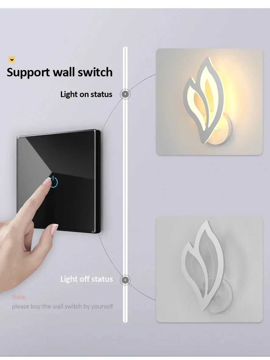 LED Night Light Interior Wall Lamp Energy Saving Wall Applique for Home Aisle WC Hallway Stair Kitchen Bedroom Wall Light Decor