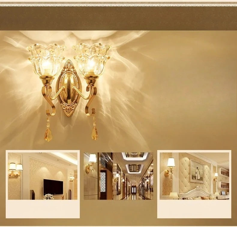 New Modern  Minimalist LED  Wall Lamp Bedroom Night Light Living Room Background Wall Crystal Bedside Lamp