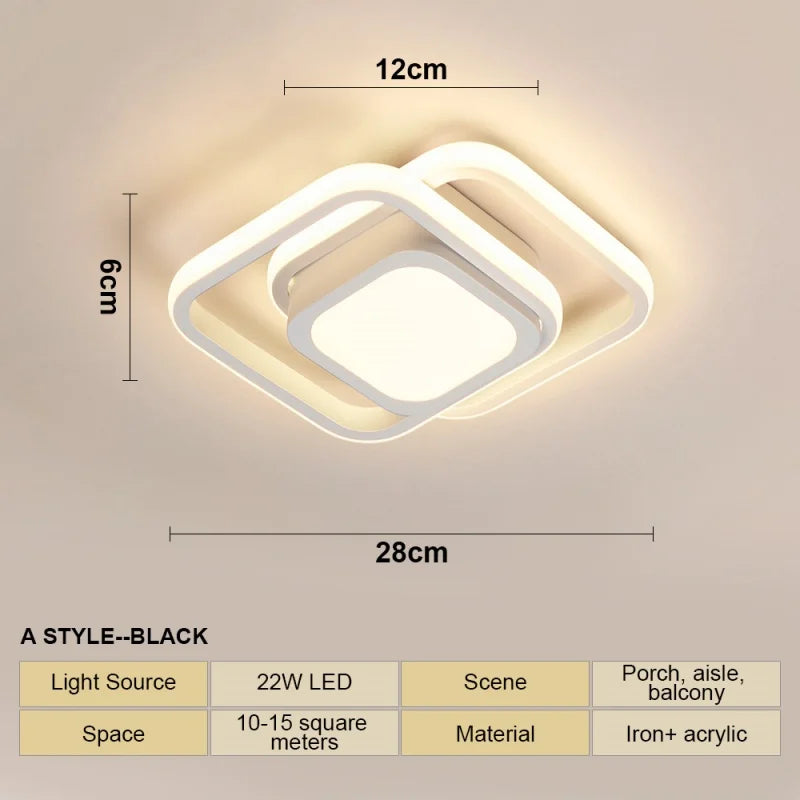 Modern LED Ceiling Light Minimalist Line Ceiling Lamp for Corridor Entryway Staircase Aisle Indoor Decor Corner Lighting Fixture