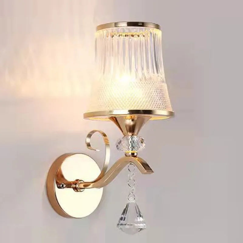 New Modern  Minimalist LED  Wall Lamp Bedroom Night Light Living Room Background Wall Crystal Bedside Lamp
