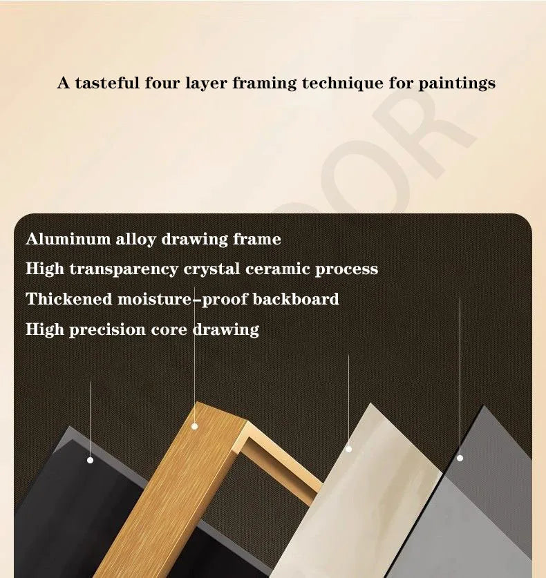 Modern Minimalist Living Room Decoration Paintingled Light Mural Luxurious Floor Painting Sofa Background Wall Hanging Painting