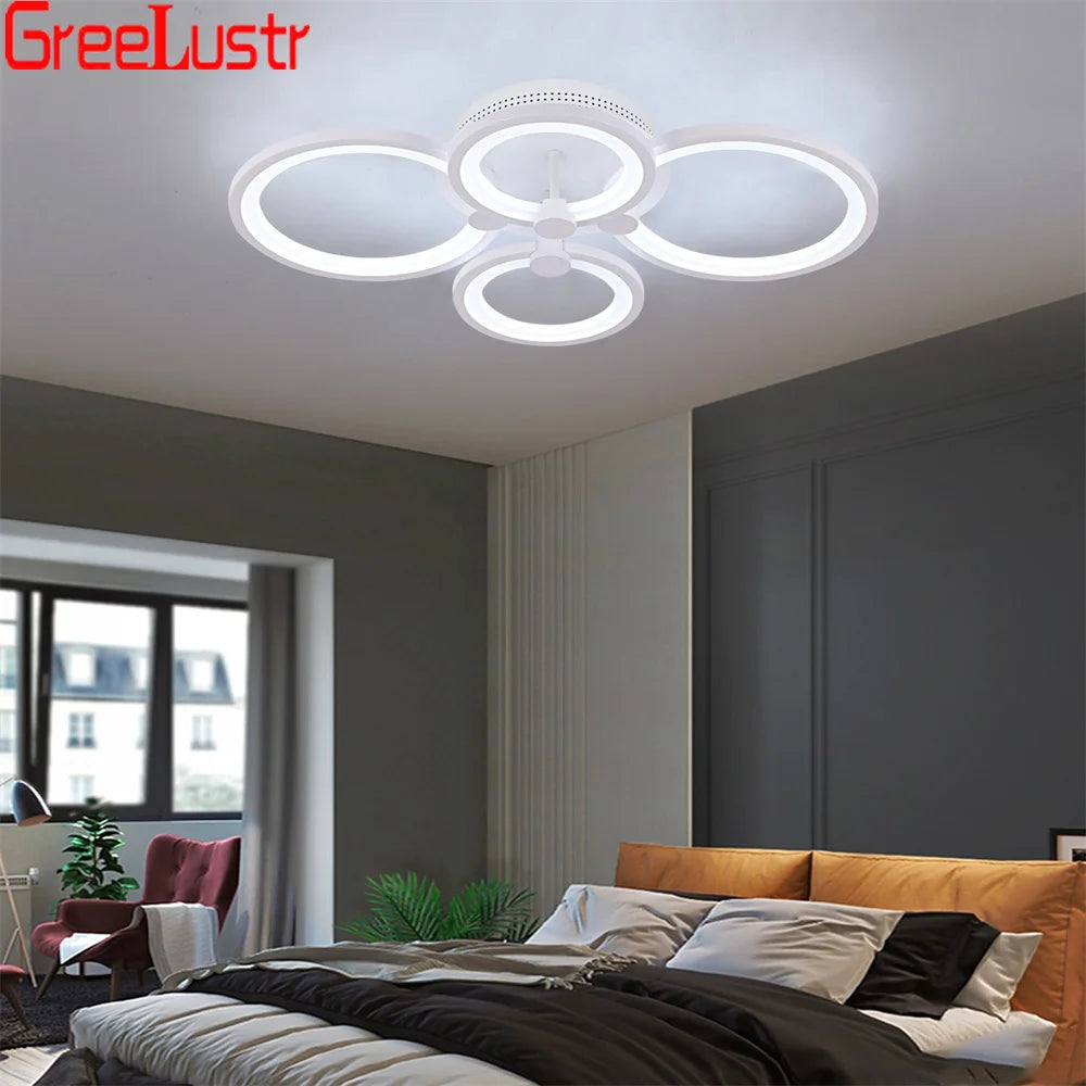 Led Ceiling Light Modern Home Decor Lighting Flush Mounted Lustre White Acrylic Chandelier Fixture Bedroom Dining Living Room
