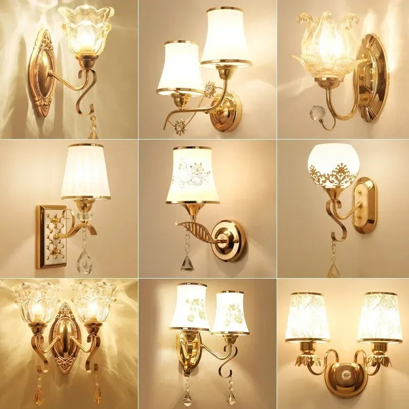 New Modern  Minimalist LED  Wall Lamp Bedroom Night Light Living Room Background Wall Crystal Bedside Lamp