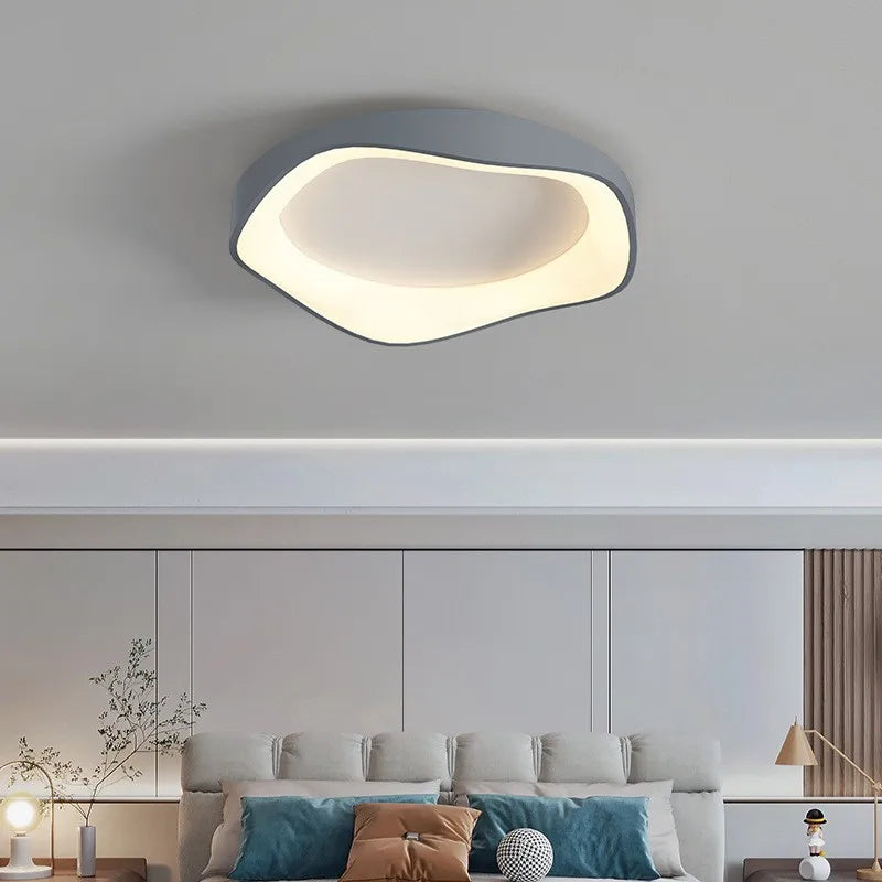 Minimalist Modern Cream Style LED Ceiling Lights - Black White Grey Flower Shaped Lights Living Room Bedroom Dining Room