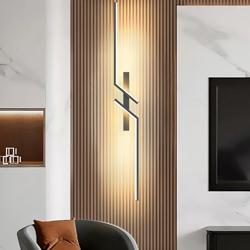 Modern LED Wall Lamp Long Bar Light Home Decor Living Room Bedroom Minimalist Wall Scone Bedside Background Interior Lighting